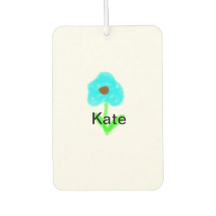 Blue green watercolor add your name text custom air freshener