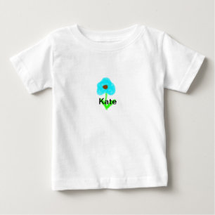 Blue green watercolor add your name text custom baby T-Shirt