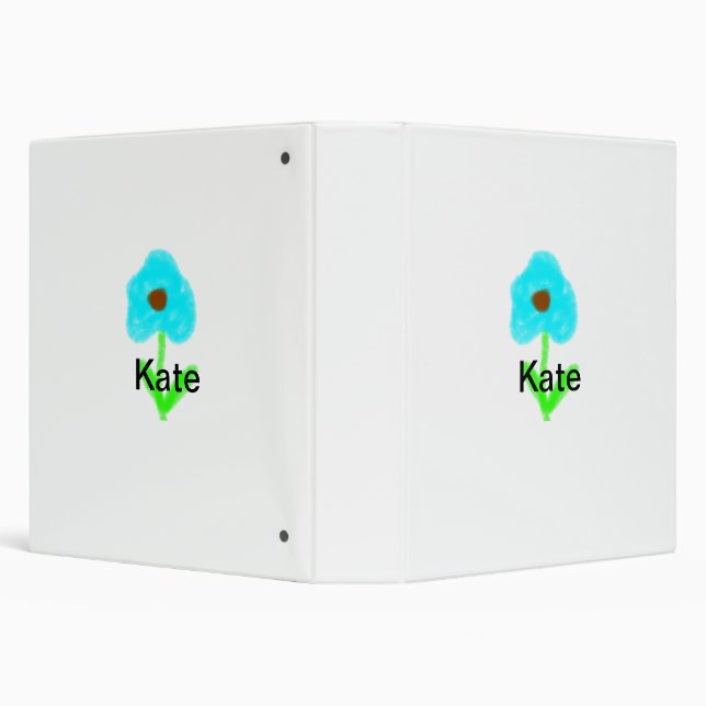 Blue green watercolor add your name text custom  binder (Background)