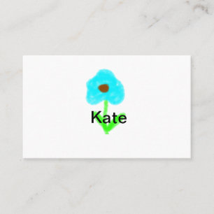Blue green watercolor add your name text custom  business card