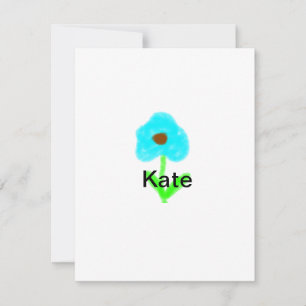 Blue green watercolor add your name text custom card