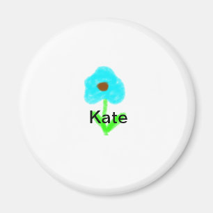 Blue green watercolor add your name text custom magnet