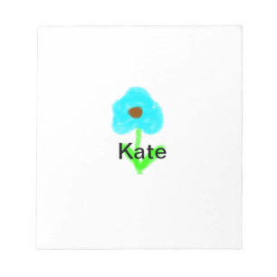 Blue green watercolor add your name text custom  notepad