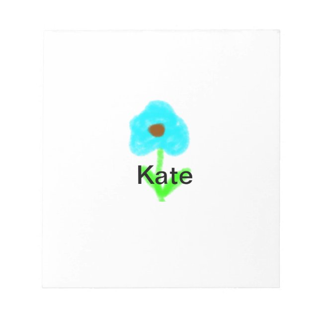 Blue green watercolor add your name text custom  notepad (Front)