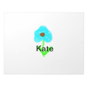 Blue green watercolor add your name text custom  notepad