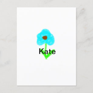 Blue green watercolor add your name text custom postcard