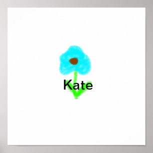 Blue green watercolor add your name text custom poster