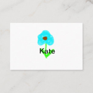 Blue green watercolor add your name text custom t business card