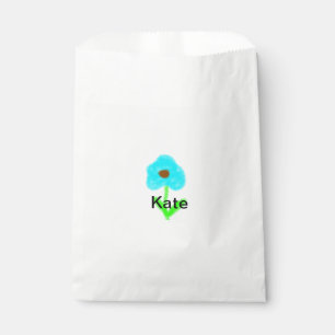 Blue green watercolor add your name text custom t favour bag