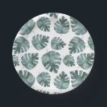 Blue Green Watercolor Monstera Pattern Birthday Paper Plate<br><div class="desc">Add a greenery accent to your event's tablescape with this pattern paper plates. It features blue green monstera pattern. These greenery paper plates are perfect for baby showers and kids birthday parties.</div>