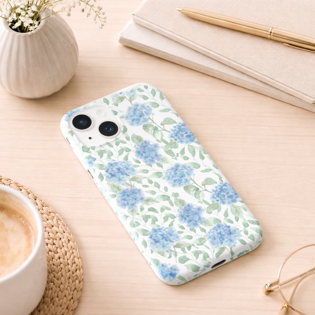 Blue Green Watercolor Wildflower Case-Mate iPhone Case (Blue Green Watercolor Wildflower Phone Case)