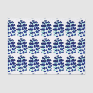 Blue Green Watercolour Lupin Flower Tissue Paper