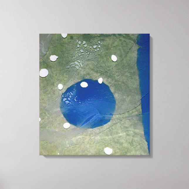 Blue, Green, & White Abstract Canvas Print (Front)