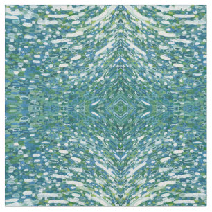 Blue Green & White Nautical Coastal Fabric 'Belize