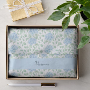 Blue Green Wildflower Watercolor Tissue Paper