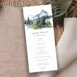 Blue Green Woods Mountain Sketch Wedding Program<br><div class="desc">If you need any other matching product or customization,  kindly message via Zazzle.</div>