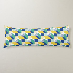 Blue Green Yellow Abstract Geometric Pattern Body Pillow