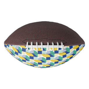 Blue Green Yellow Abstract Geometric Pattern Football
