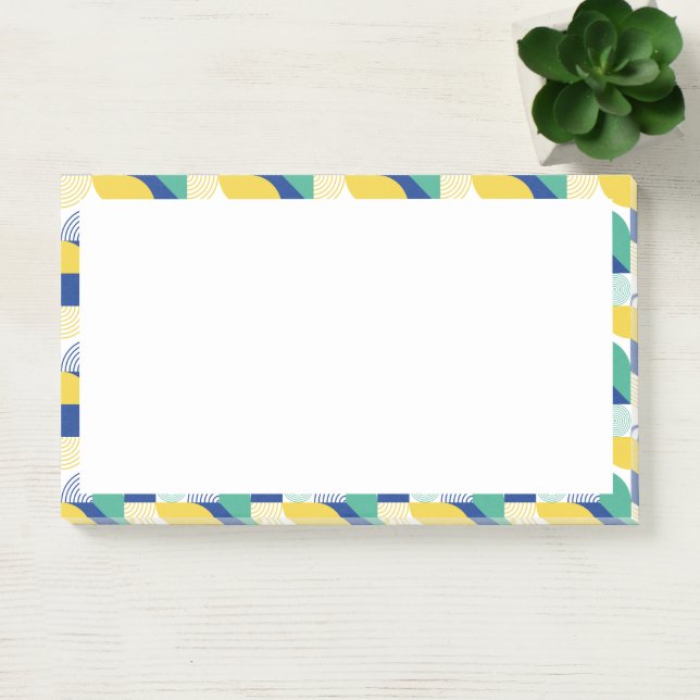 Blue Green Yellow Abstract Geometric Pattern Post-it Notes (Office)