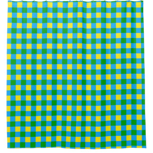 Blue Green Yellow Check Plaid Pattern Design  (Front)
