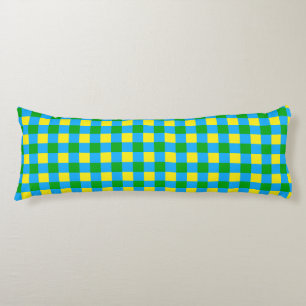 Blue Green Yellow Check Plaid Pattern Design Body Pillow