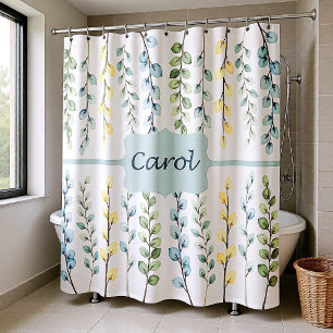 Blue Green Yellow Eucalyptus plants Personalized