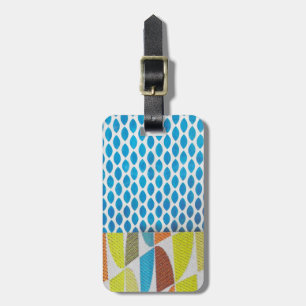 blue green yellow swatches mini collage luggage tag