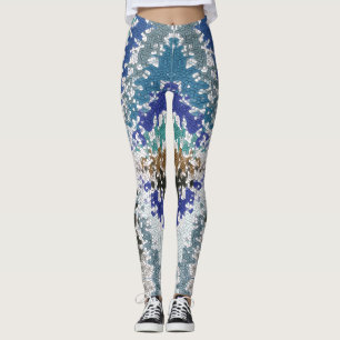 Blue Green Yellow Unique Pattern Leggings