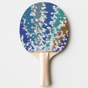 Blue Green Yellow Unique Pattern  Ping Pong Paddle