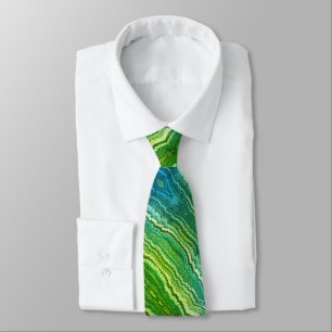 Blue Green Yellow Zigzag Tie