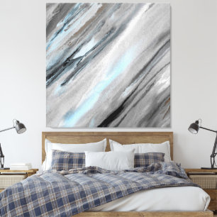 Blue Grey Abstract Canvas Print