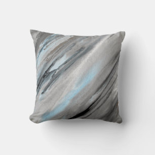 Blue Grey Abstract Pillow