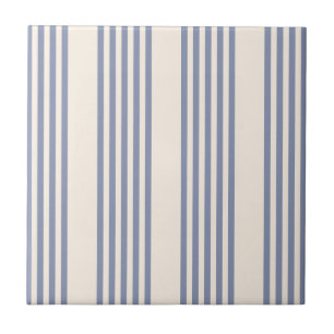 Blue-grey and beige five stripe pattern tile