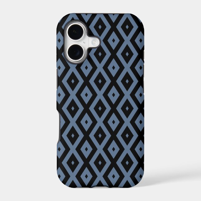 Blue grey and black diamond pattern (Back)
