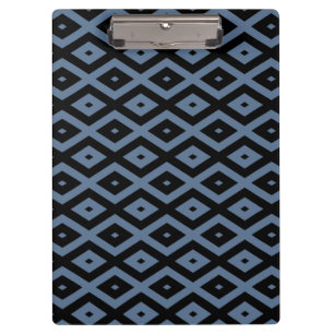 Blue grey and black diamond pattern clipboard