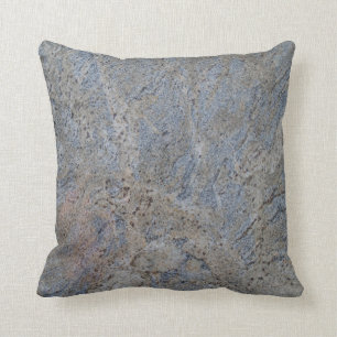 Blue Grey and Brow Speckled Marble Textured Pillow