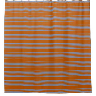 Blue-grey and burnt orange five stripe pattern