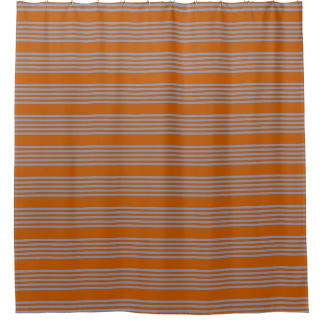 Blue-grey and burnt orange five stripe pattern (Front)
