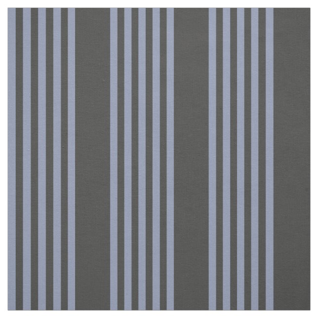 Blue-grey and charcoal five stripe pattern fabric (Swatch)