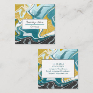 Blue, Grey and Gold Marble    Business Card
