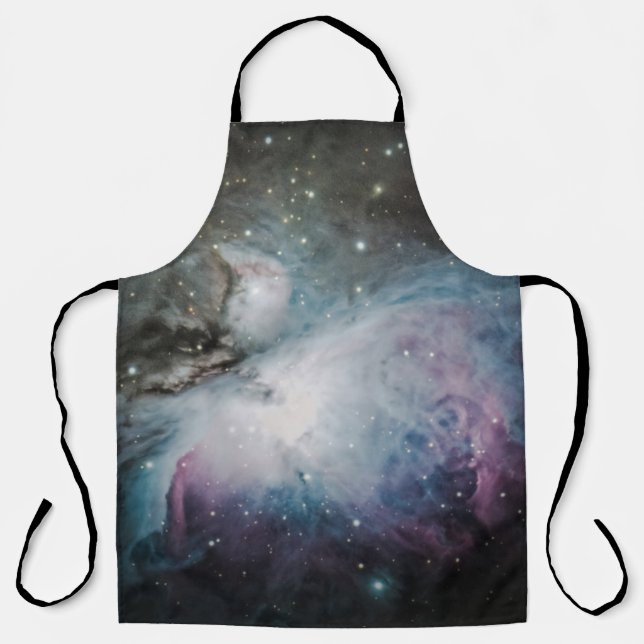 Blue, grey, and purple nebula apron (Front)