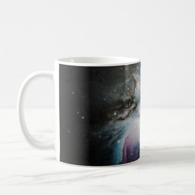 Blue, grey, and purple nebula coffee mug (Left)