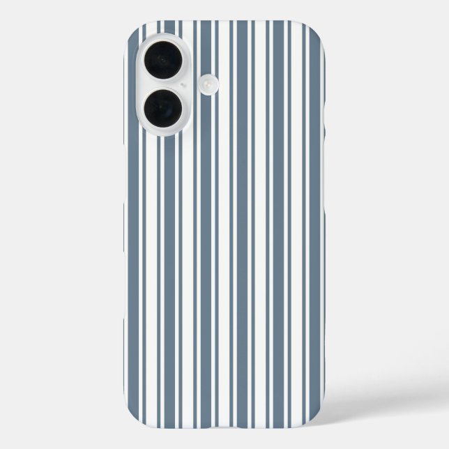 Blue-grey and white candy stripes Case-Mate iPhone Case (Back)