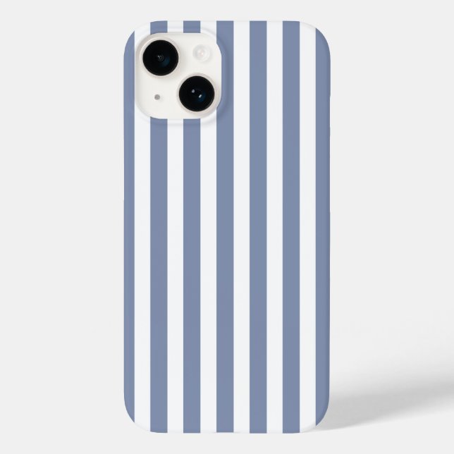 Blue grey and white candy stripes Case-Mate iPhone case (Back)