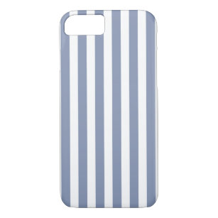 Blue grey and white candy stripes Case-Mate iPhone case