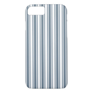 Blue-grey and white candy stripes Case-Mate iPhone case