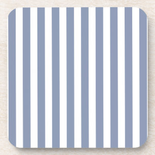 Blue grey and white candy stripes coaster