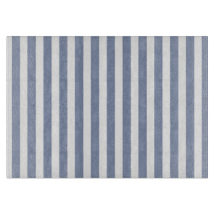 Blue grey and white candy stripes cutting board