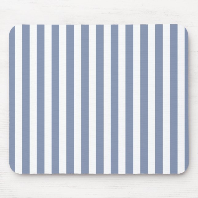 Blue grey and white candy stripes mouse pad (Front)