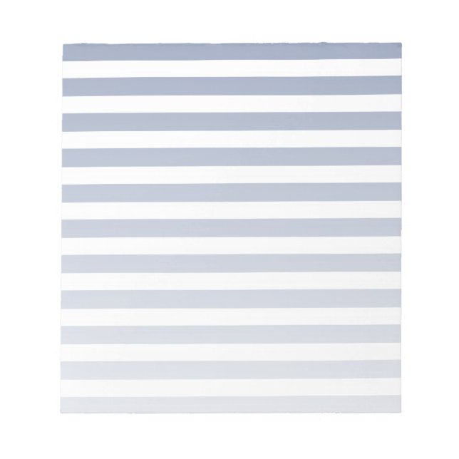 Blue grey and white candy stripes notepad (Front)